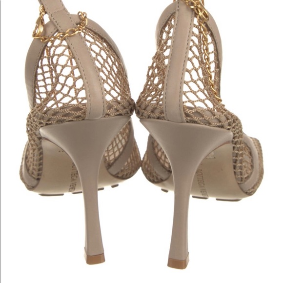 Bottega Veneta Stretch Mesh Chain Link Heels - Picture 3 of 6